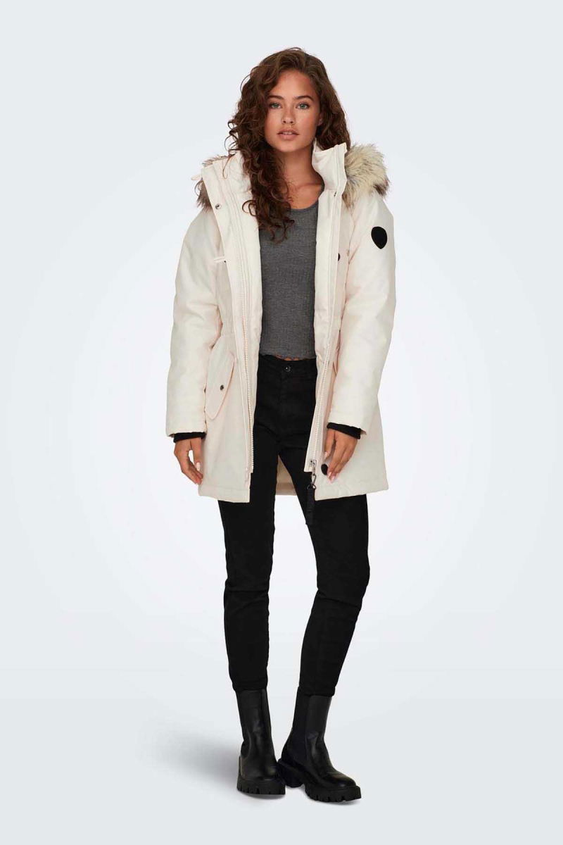 Only Kadın Onlırıs Kapüşonlu Parka 15304625 Krem - 2