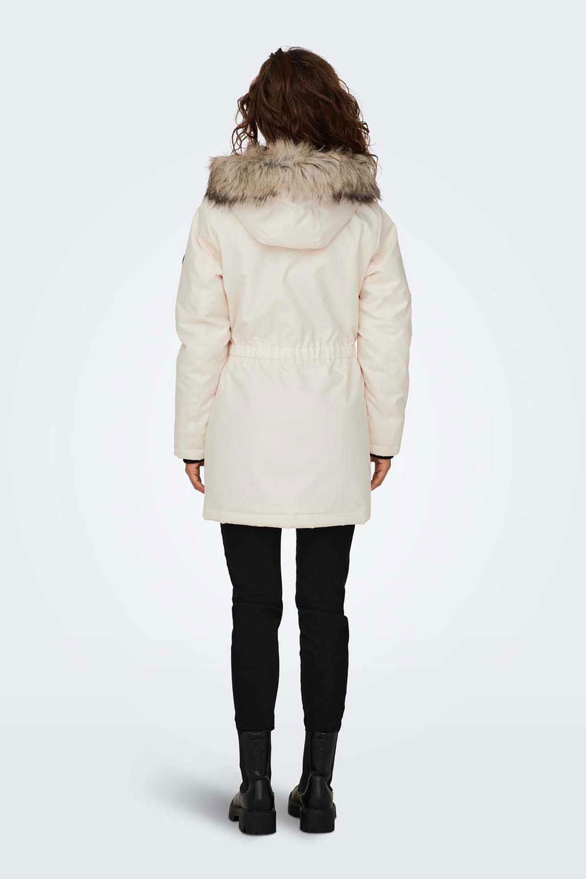 Only Kadın Onlırıs Kapüşonlu Parka 15304625 Krem - 5