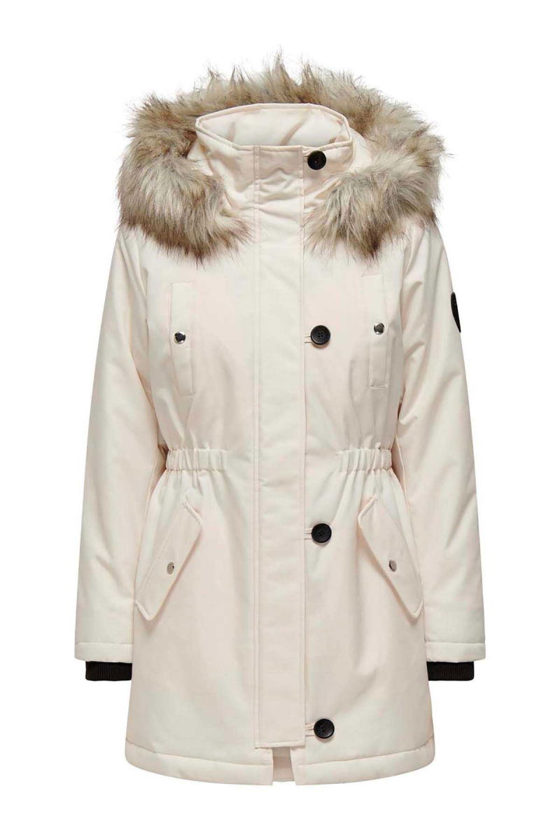 Only Kadın Onlırıs Kapüşonlu Parka 15304625 Krem - 6