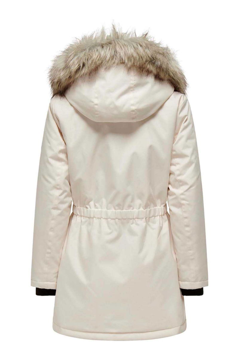 Only Kadın Onlırıs Kapüşonlu Parka 15304625 Krem - 7