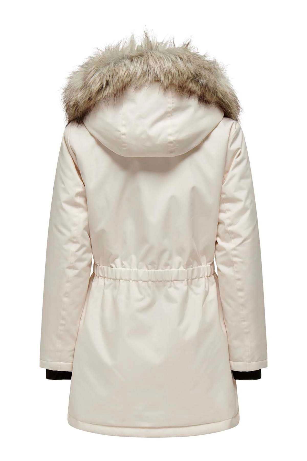 Only Kadın Onlırıs Kapüşonlu Parka 15304625 Krem - 7