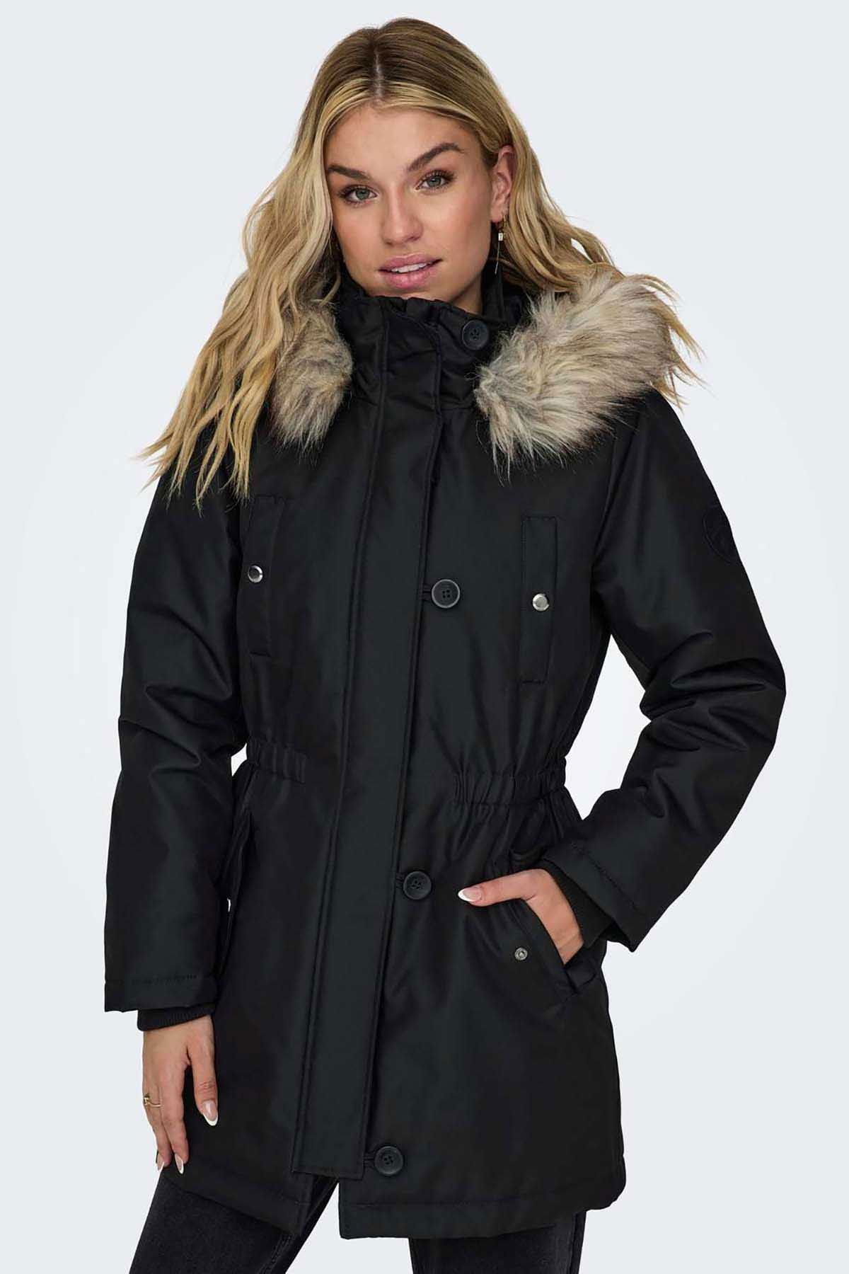 Only Kadın Onlırıs Kapüşonlu Parka 15304625 Siyah - 1