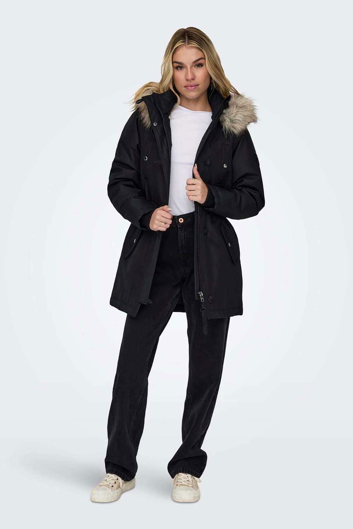 Only Kadın Onlırıs Kapüşonlu Parka 15304625 Siyah - 2