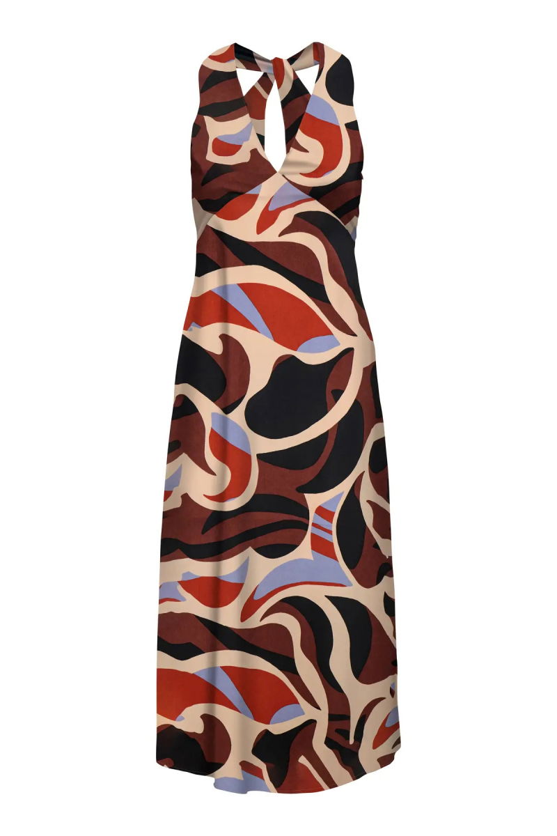 Only Kadın Onljane Kolsuz Desenli Maxi Elbise 15318885 Kahverengi - 2