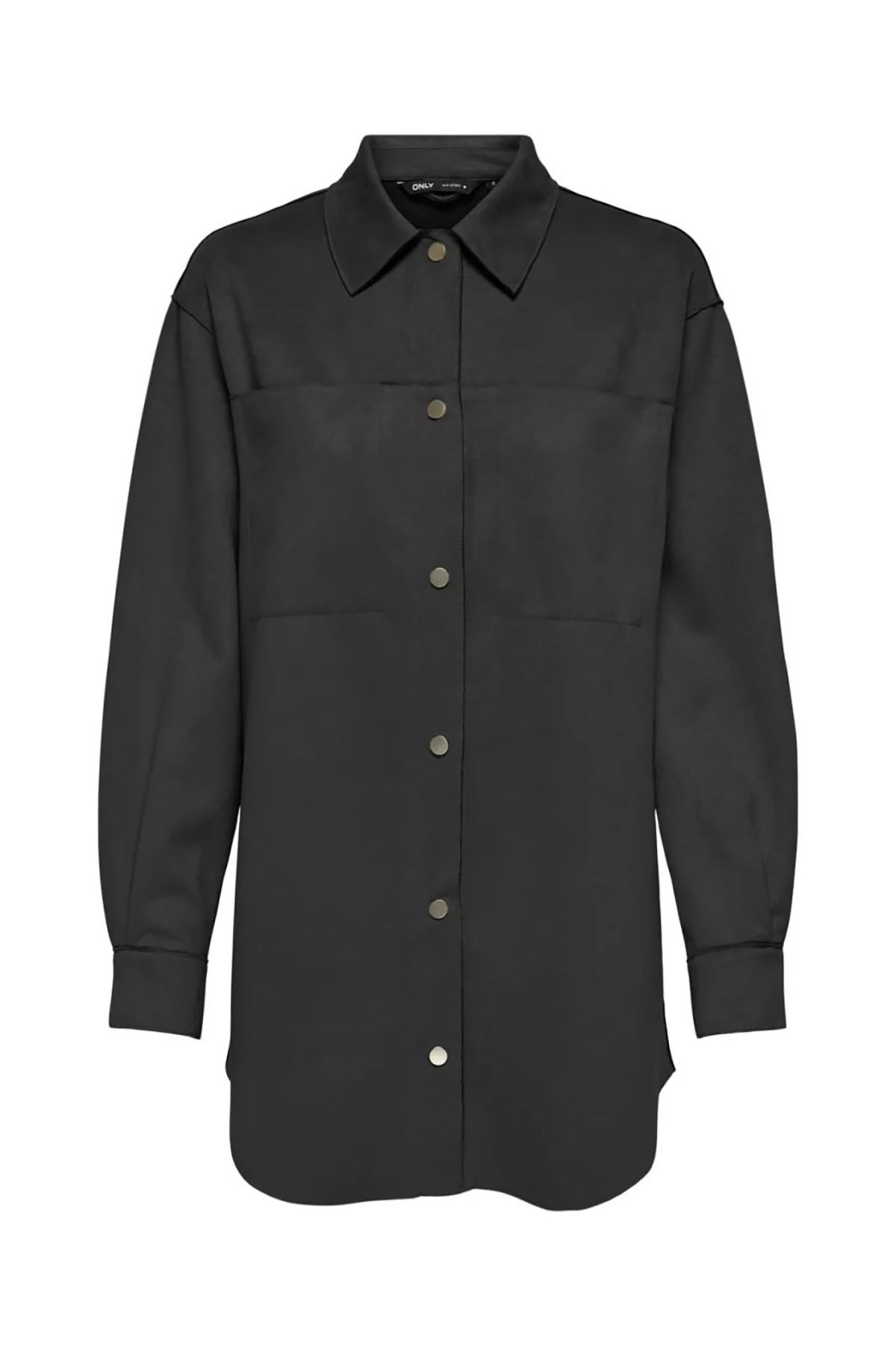 Only Kadın Onljolıne Düğmeli Uzun Süet Ceket 15322147 Siyah - 1