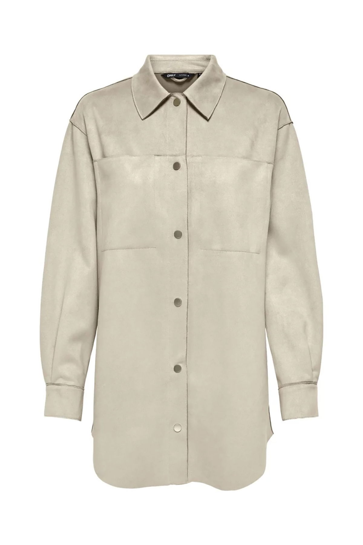 Only Kadın Onljolıne Düğmeli Uzun Süet Ceket 15322147 Taş - 1