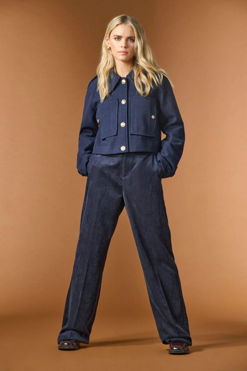 Only Kadın Onlkatey Geniş Paça Kadife Pantolon 15351303 Lacivert - Only