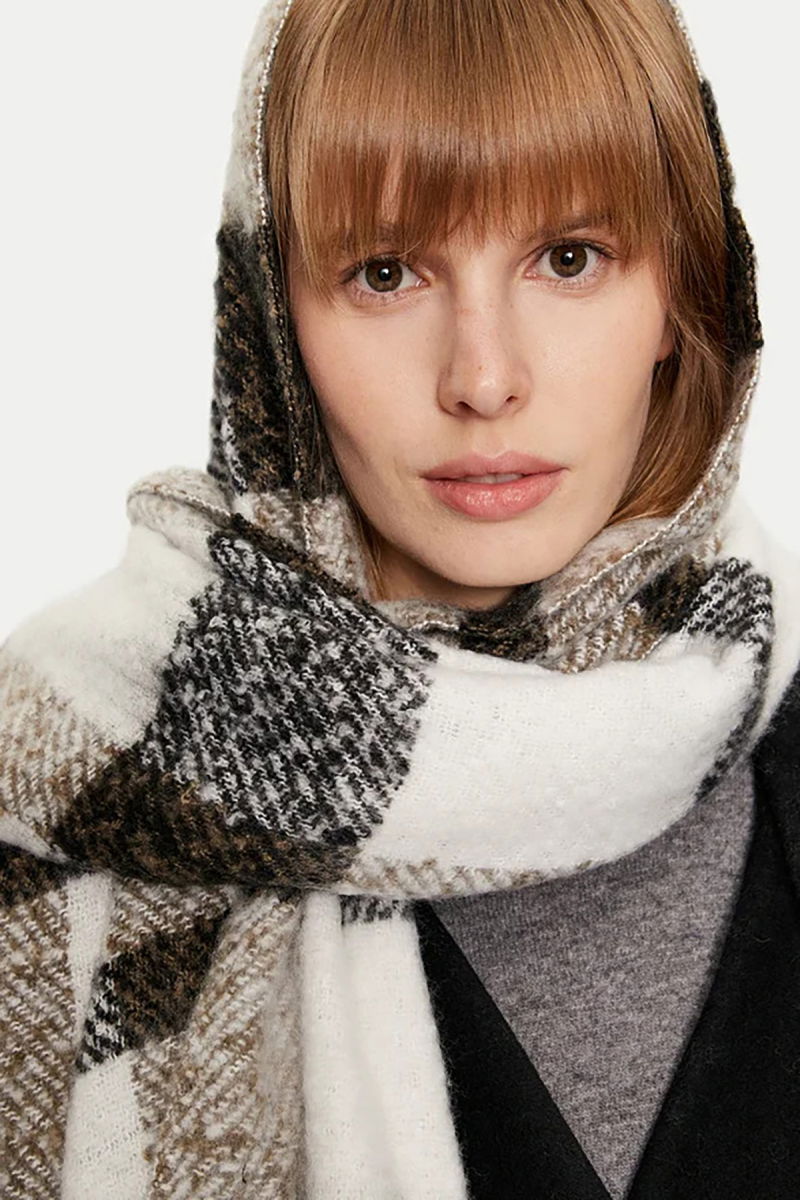 Only Kadın Onllıma Desenli Yumuşak Dokulu Atkı 15297979 Siyah - 2