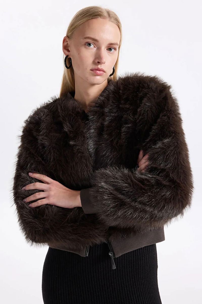 Only Kadın Onlmanny Suni Kürklü Mont 15322405 Antrasit - Only