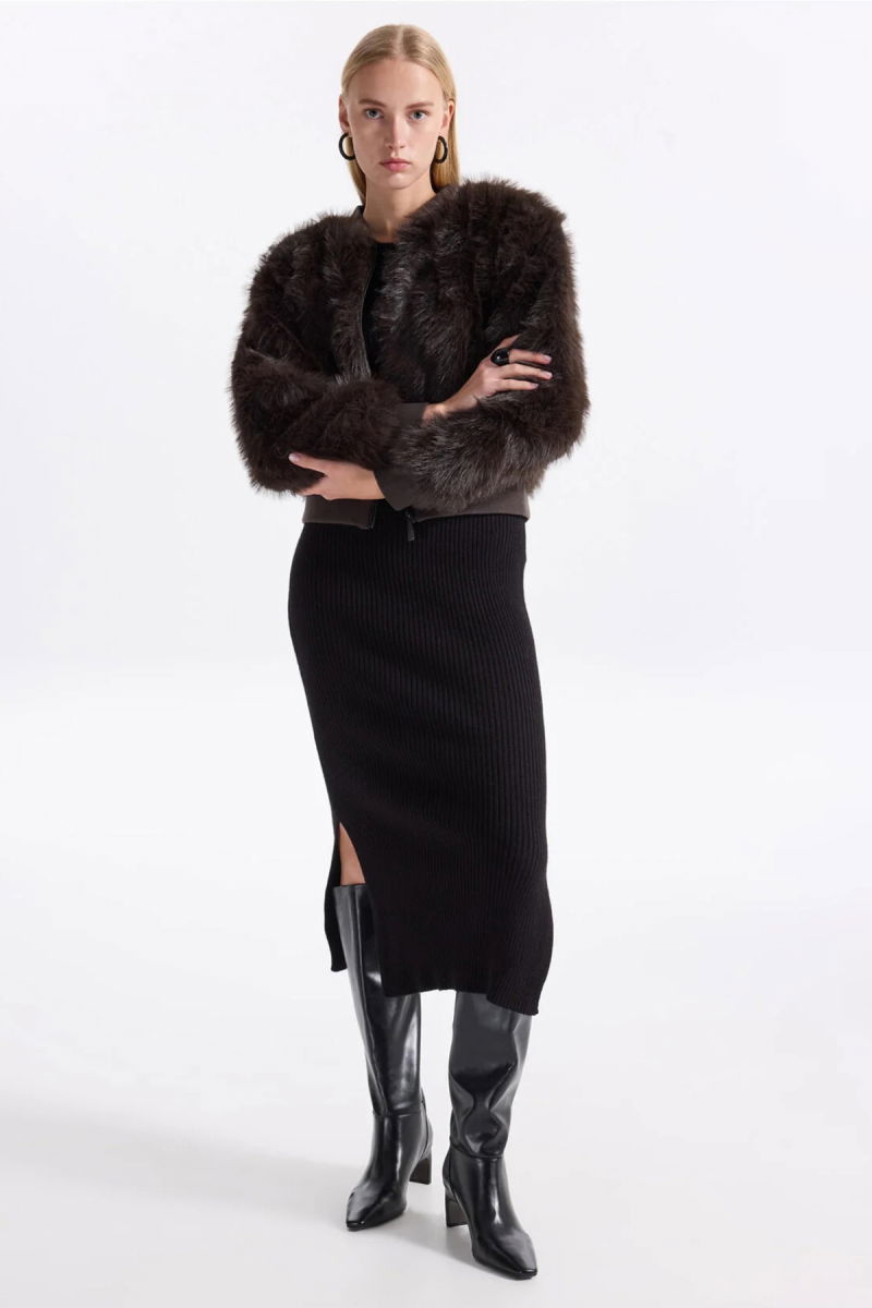 Only Kadın Onlmanny Suni Kürklü Mont 15322405 Antrasit - 2