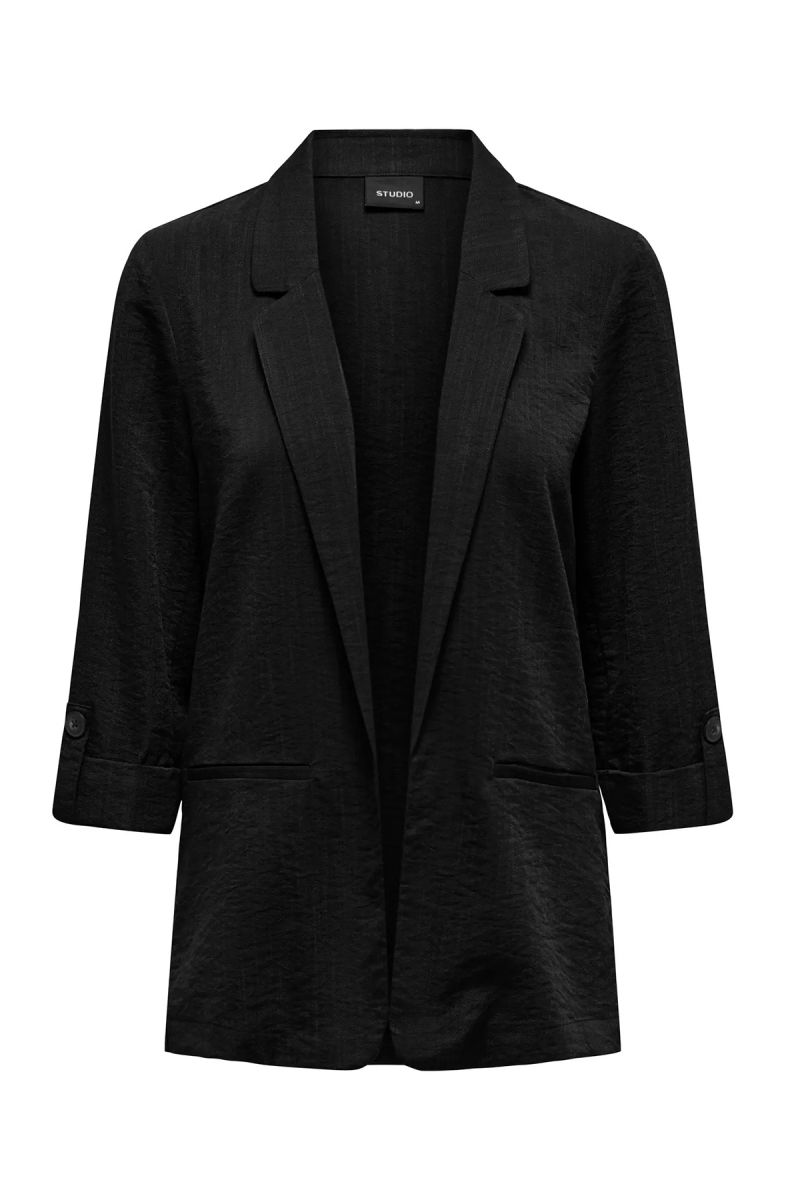 Only Kadın Onlmarsa Ön Cep Detaylı Uzun Rahat Kalıp Ceket 15308084 Siyah - 3