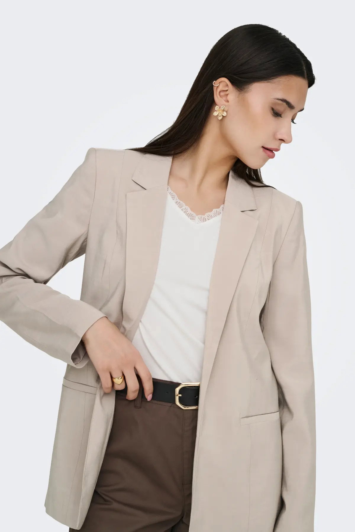 Only Kadın Onlmonza Çift Cepli Blazer Ceket 15363857 Bej - 3