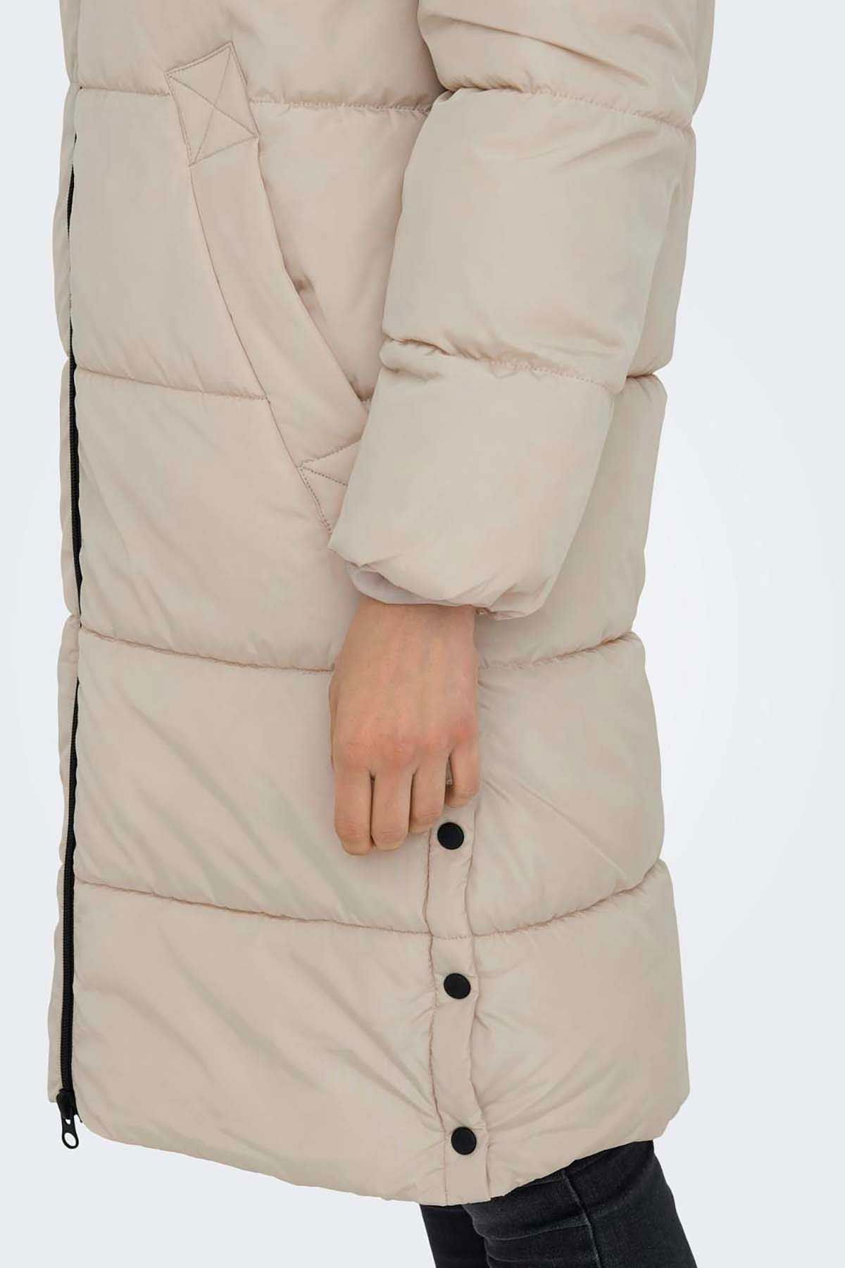 Only Kadın Onlnewamanda Kapüşonlu Puffer Kaban 15304786 Taş - 3