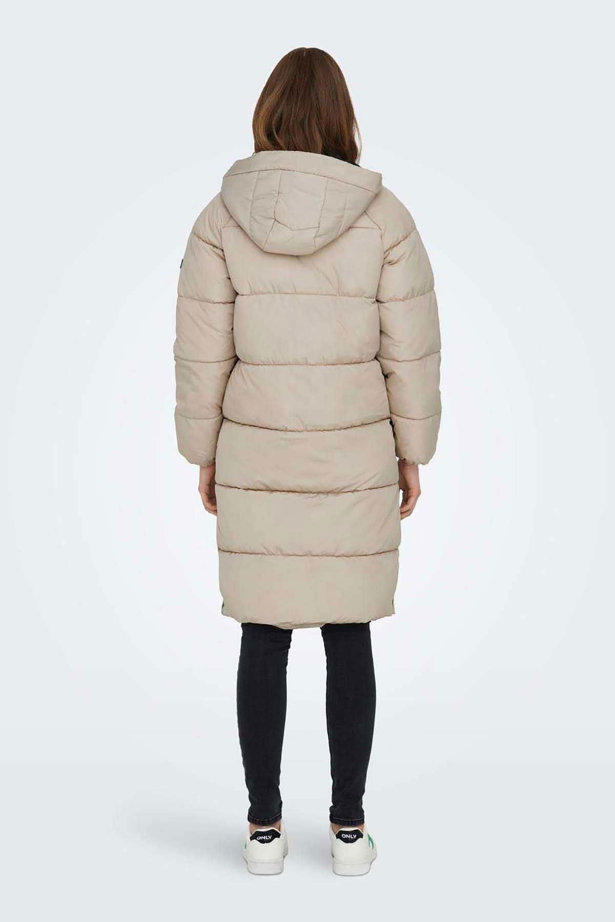 Only Kadın Onlnewamanda Kapüşonlu Puffer Kaban 15304786 Taş - 5