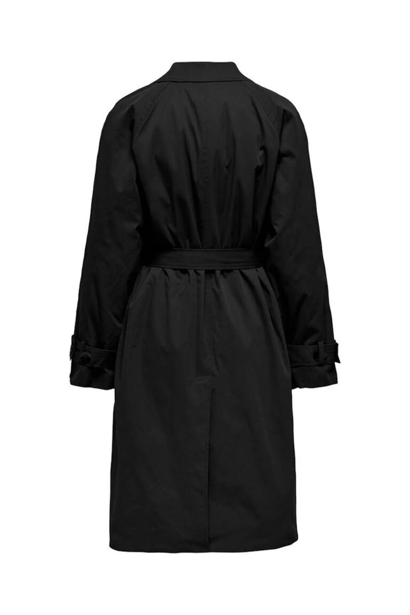 Only Kadın Onlorchıd Belden Bağlamalı Uzun Trençkot 15355443 Siyah - 2