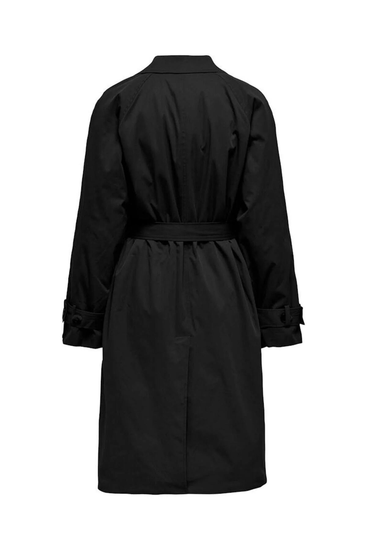 Only Kadın Onlorchıd Belden Bağlamalı Uzun Trençkot 15355443 Siyah - 2