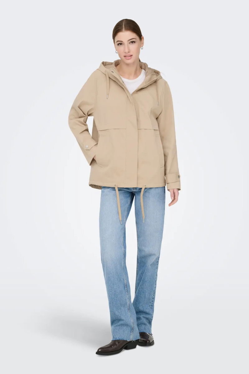 Only Kadın Onlorchıd Kapüşonlu Fermuar ve Çıt Çıtlı Mevsimlik Mont 15367940 Humus - 4