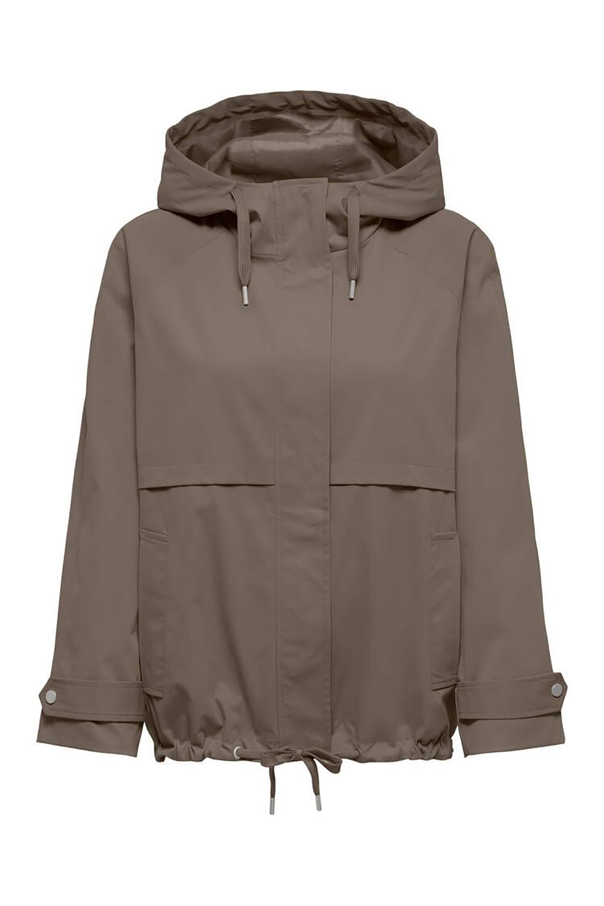 Only Kadın Onlorchıd Kapüşonlu Fermuar ve Çıt Çıtlı Mevsimlik Mont 15367940 Walnut - 2