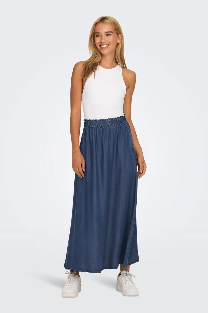 Only Kadın Onlpema Beli Lastikli Maxi Etek 15250371 Koyu Mavi - 1