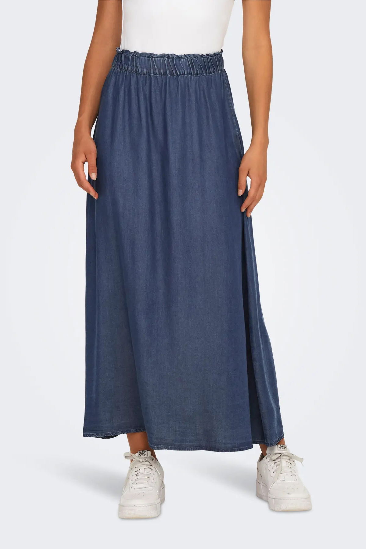 Only Kadın Onlpema Beli Lastikli Maxi Etek 15250371 Koyu Mavi - 2