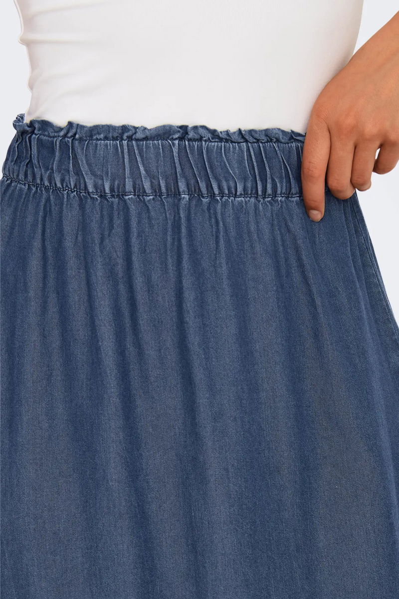 Only Kadın Onlpema Beli Lastikli Maxi Etek 15250371 Koyu Mavi - 3