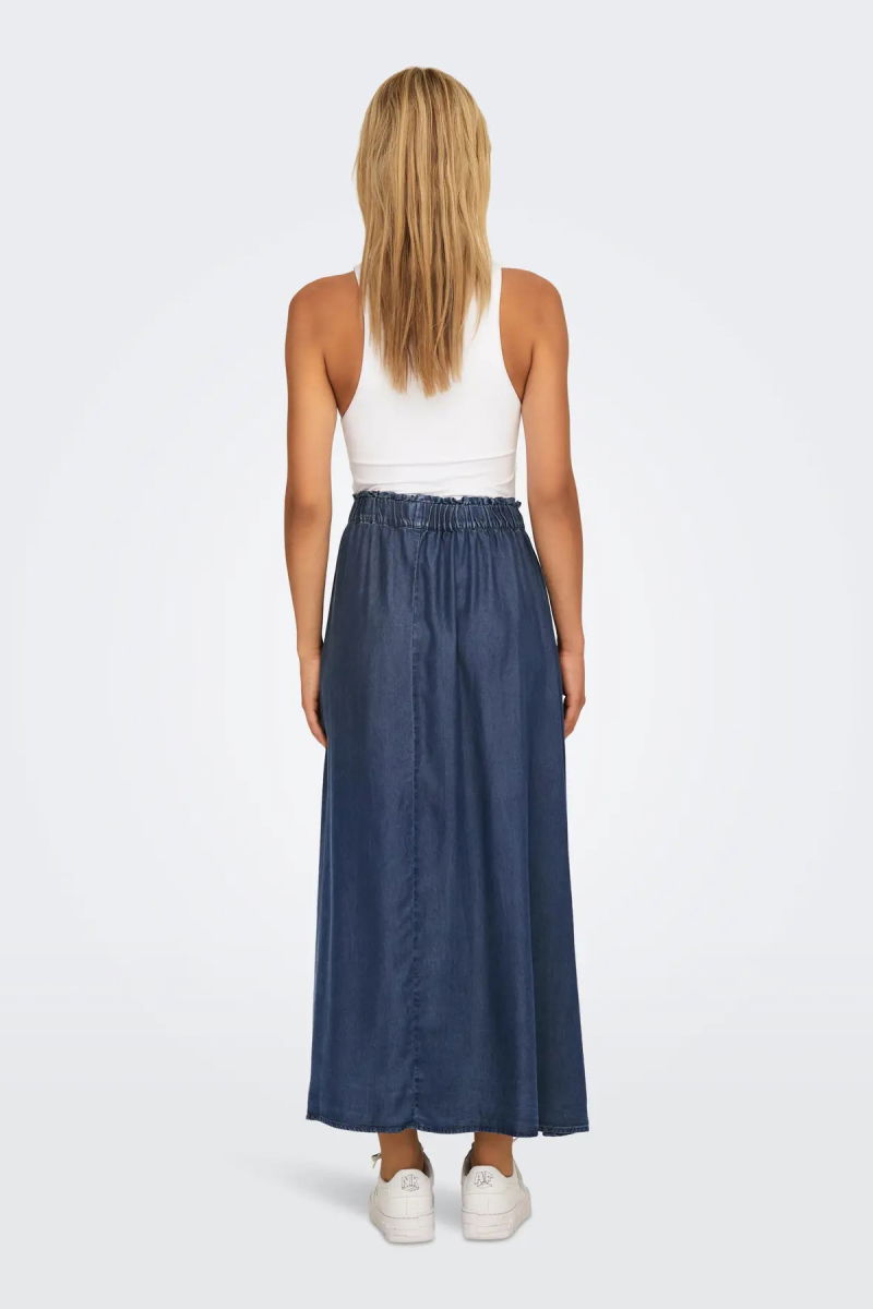 Only Kadın Onlpema Beli Lastikli Maxi Etek 15250371 Koyu Mavi - 4