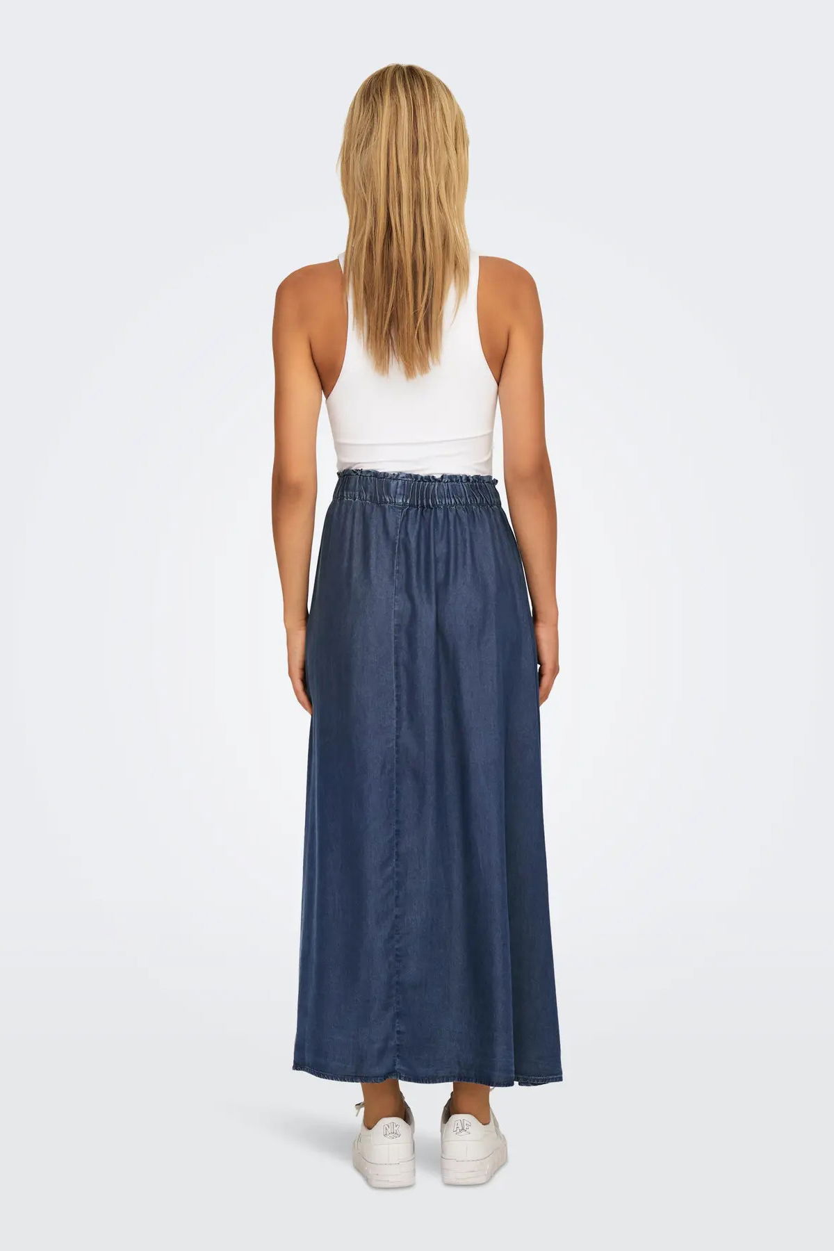 Only Kadın Onlpema Beli Lastikli Maxi Etek 15250371 Koyu Mavi - 4