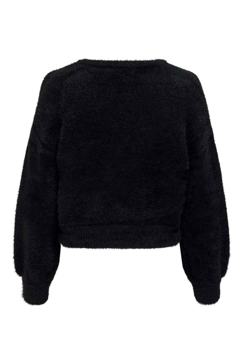 Only Kadın Onlpıumo Sıfır Yaka Jakarlı Kazak 15235973 Siyah - 7