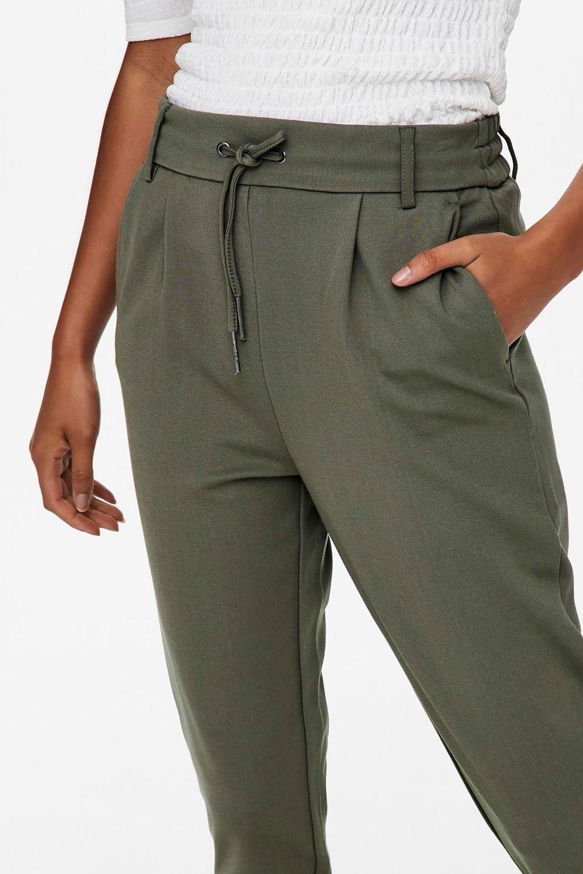 Only Kadın Onlpoptrash Belden Bağlamalı Pantolon 15115847 Haki - 3