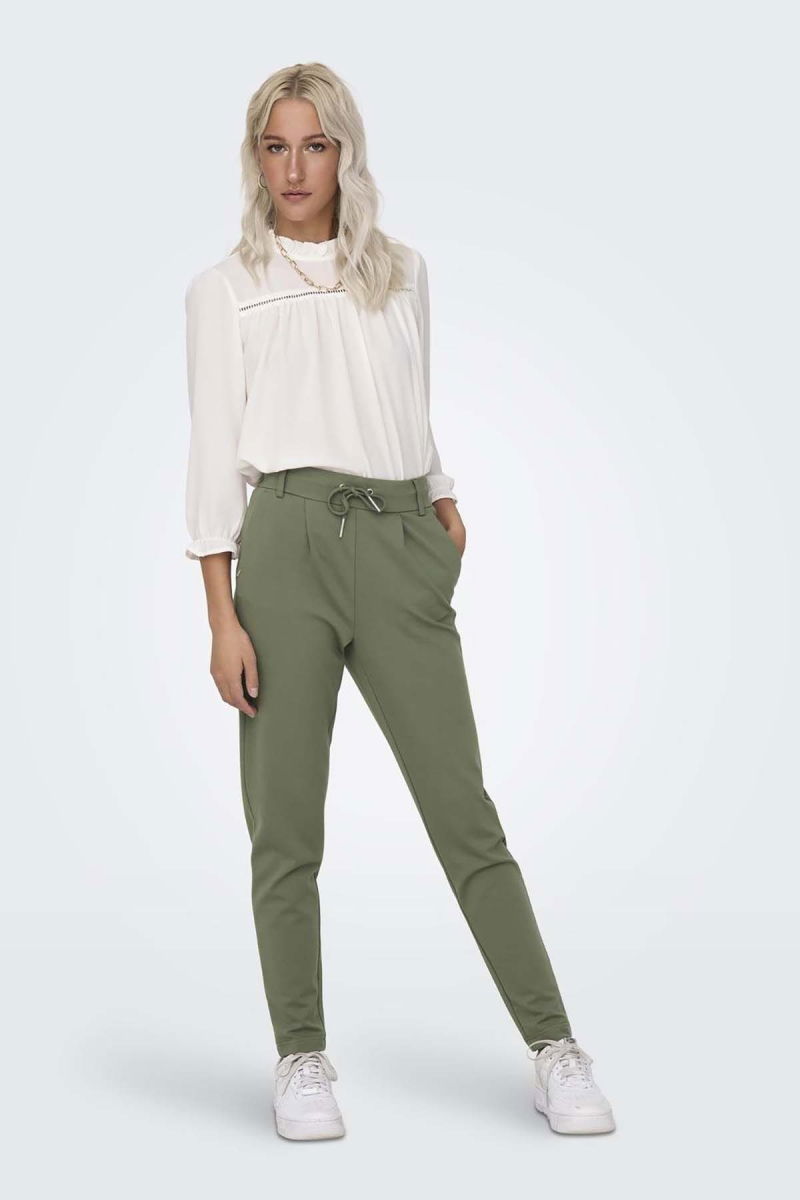 Only Kadın Onlpoptrash Belden Bağlamalı Pantolon 15115847 Koyu Yeşil 