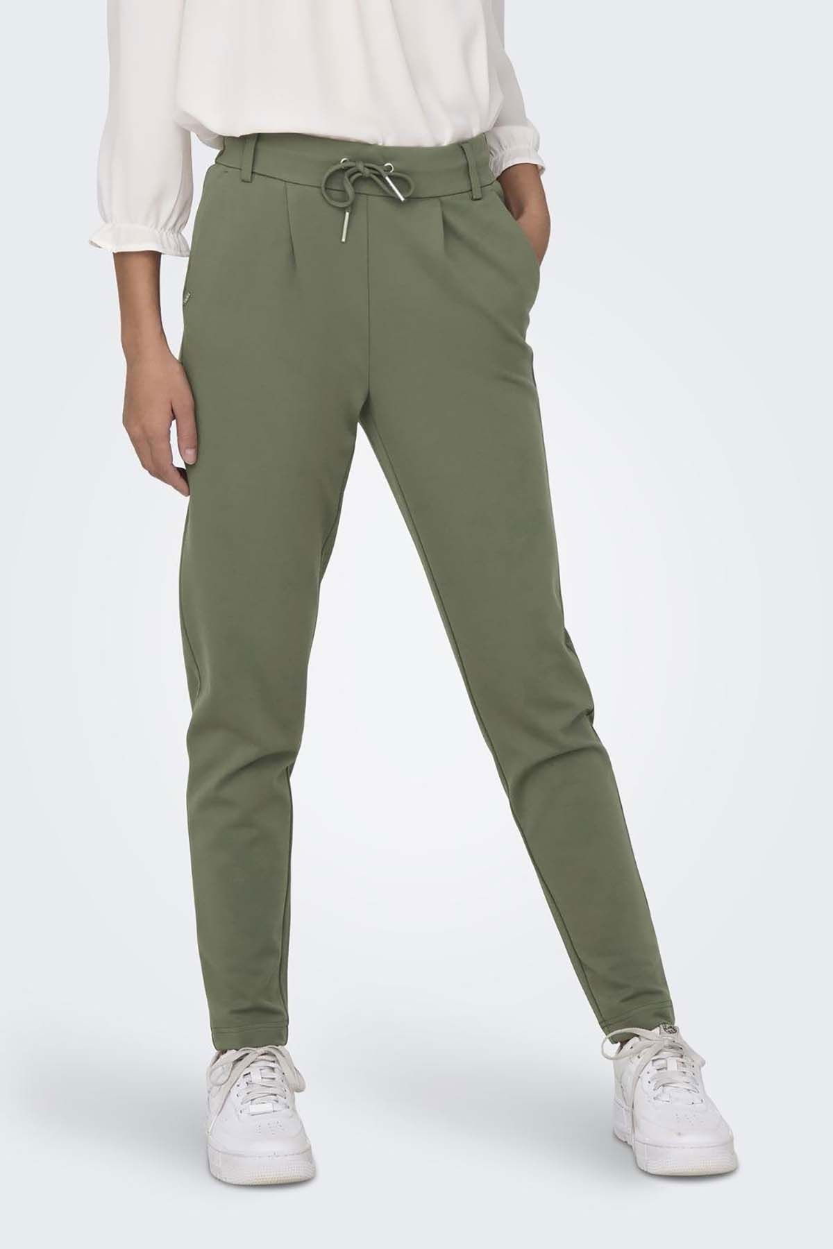 Only Kadın Onlpoptrash Belden Bağlamalı Pantolon 15115847 Koyu Yeşil - 2