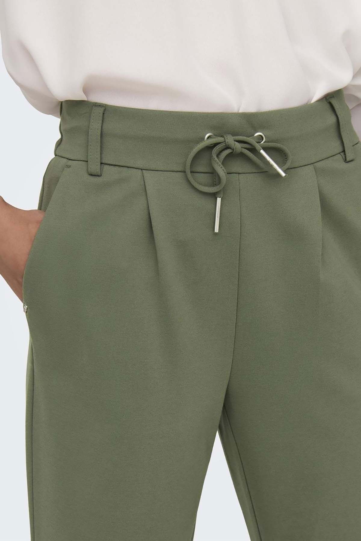 Only Kadın Onlpoptrash Belden Bağlamalı Pantolon 15115847 Koyu Yeşil - 3