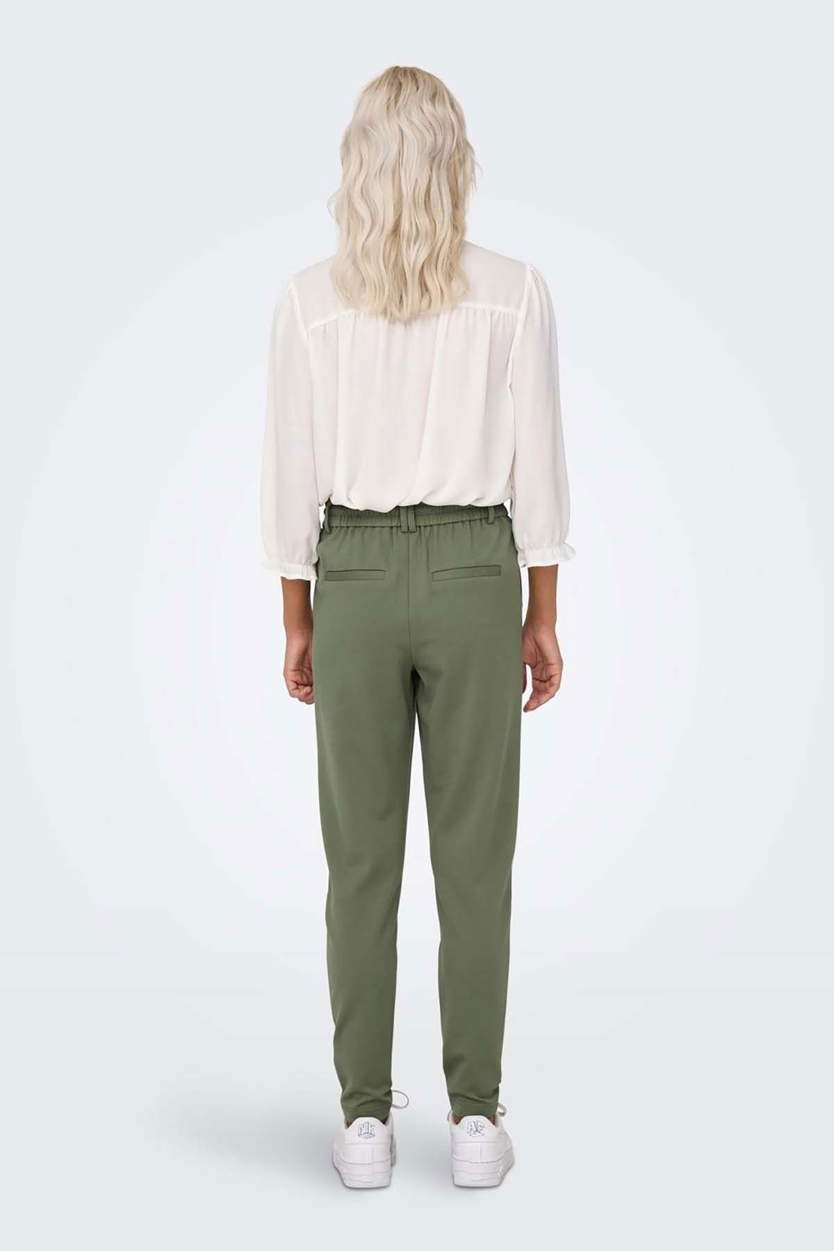 Only Kadın Onlpoptrash Belden Bağlamalı Pantolon 15115847 Koyu Yeşil - 4