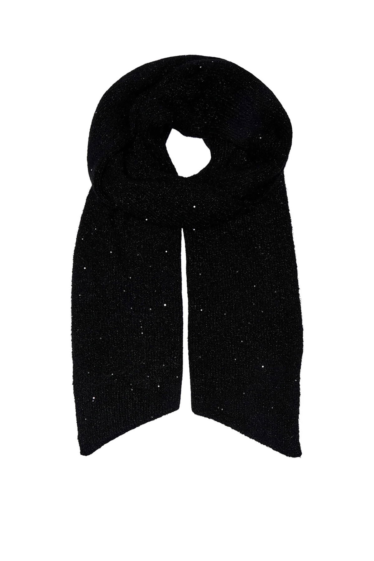 Only Kadın Onlsola Simli ve Pul Detaylı Yün Atkı 15349813 Siyah - 1