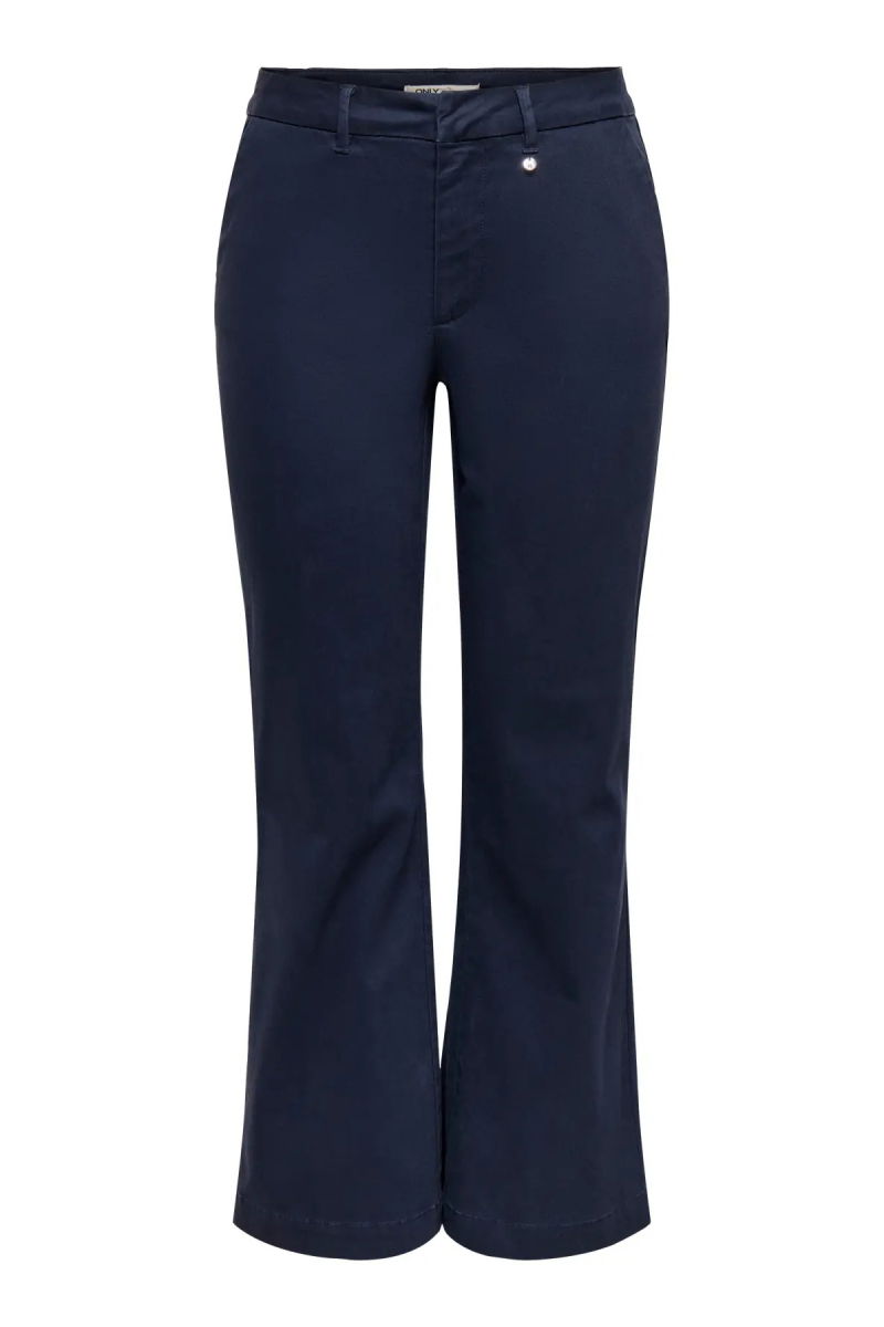 Only Kadın Onlstella Geniş Paça Detaylı Pamuklu Pantolon 15364098 Lacivert - 3