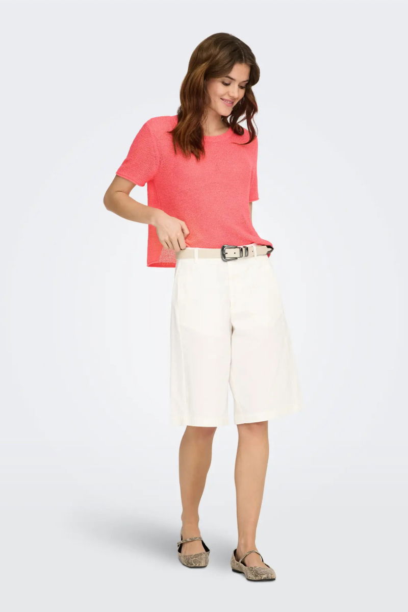 Only Kadın Onlsunny Kısa Kollu Triko Bluz 15254282 Sugar Coral - Only