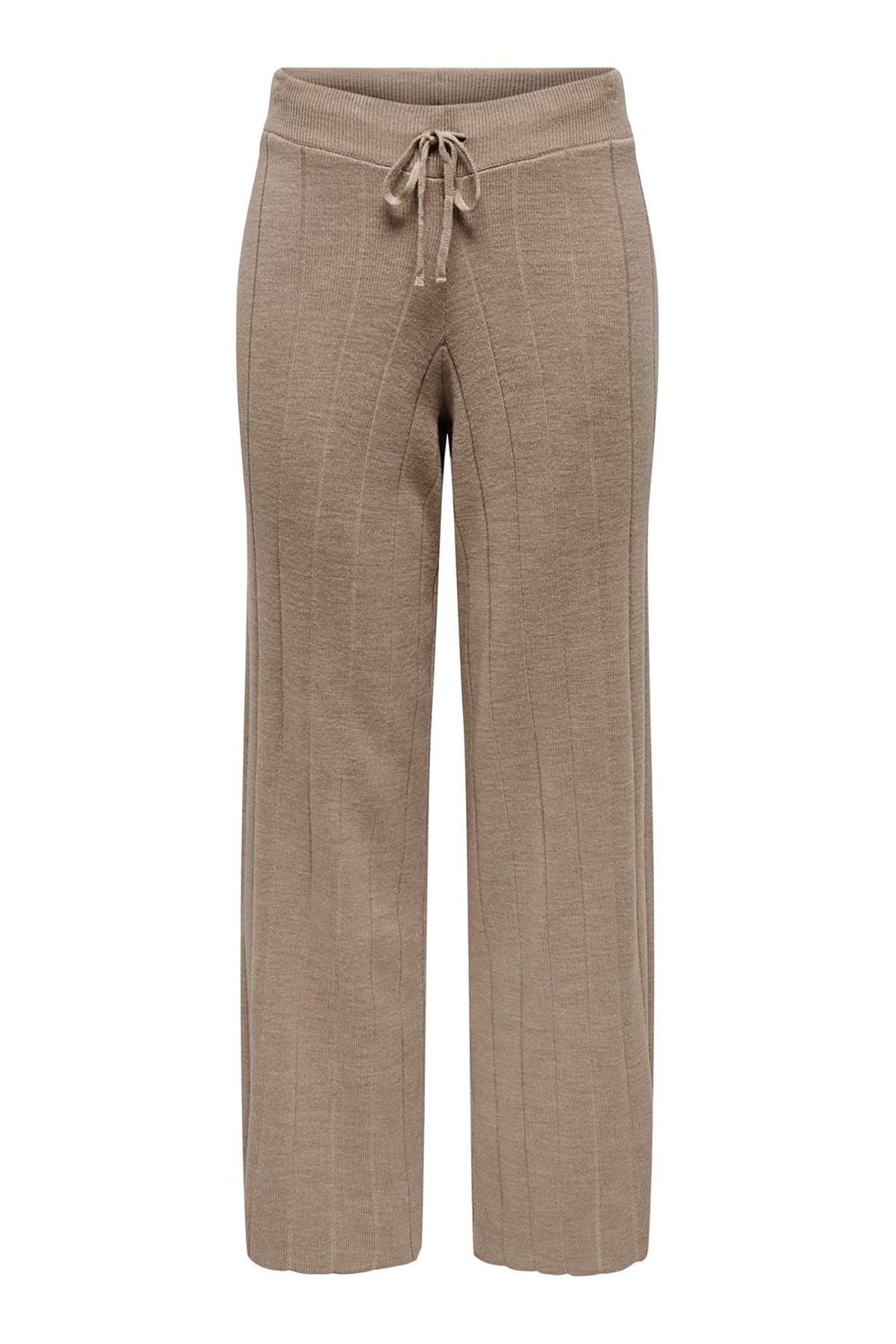 Only Kadın Onltess İp Detaylı Rahat Kalıp Örme Pantolon 15327675 Sütlü Kahve - 1