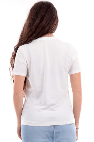 Only Kadın Onltrıbe Cebi Süs Detaylı Kısa Kol %100 Pamuk T-Shirt 15315348 Ekru - 4