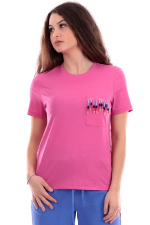 Only Kadın Onltrıbe Cebi Süs Detaylı Kısa Kol %100 Pamuk T-Shirt 15315348 Fuşya - 3