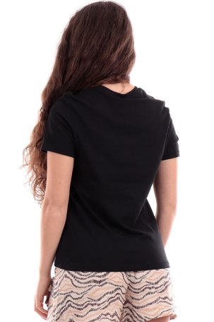 Only Kadın Onltrıbe Cebi Süs Detaylı Kısa Kol %100 Pamuk T-Shirt 15315348 Siyah - 4