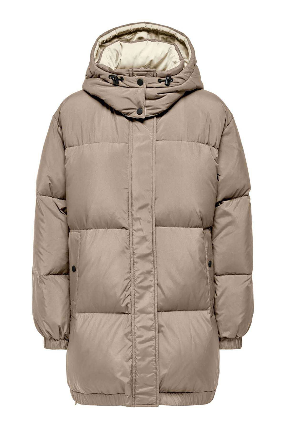 Only Kadın Onlvılma Kapüşonlu Şişme Mont 15294690 Vizon - 1