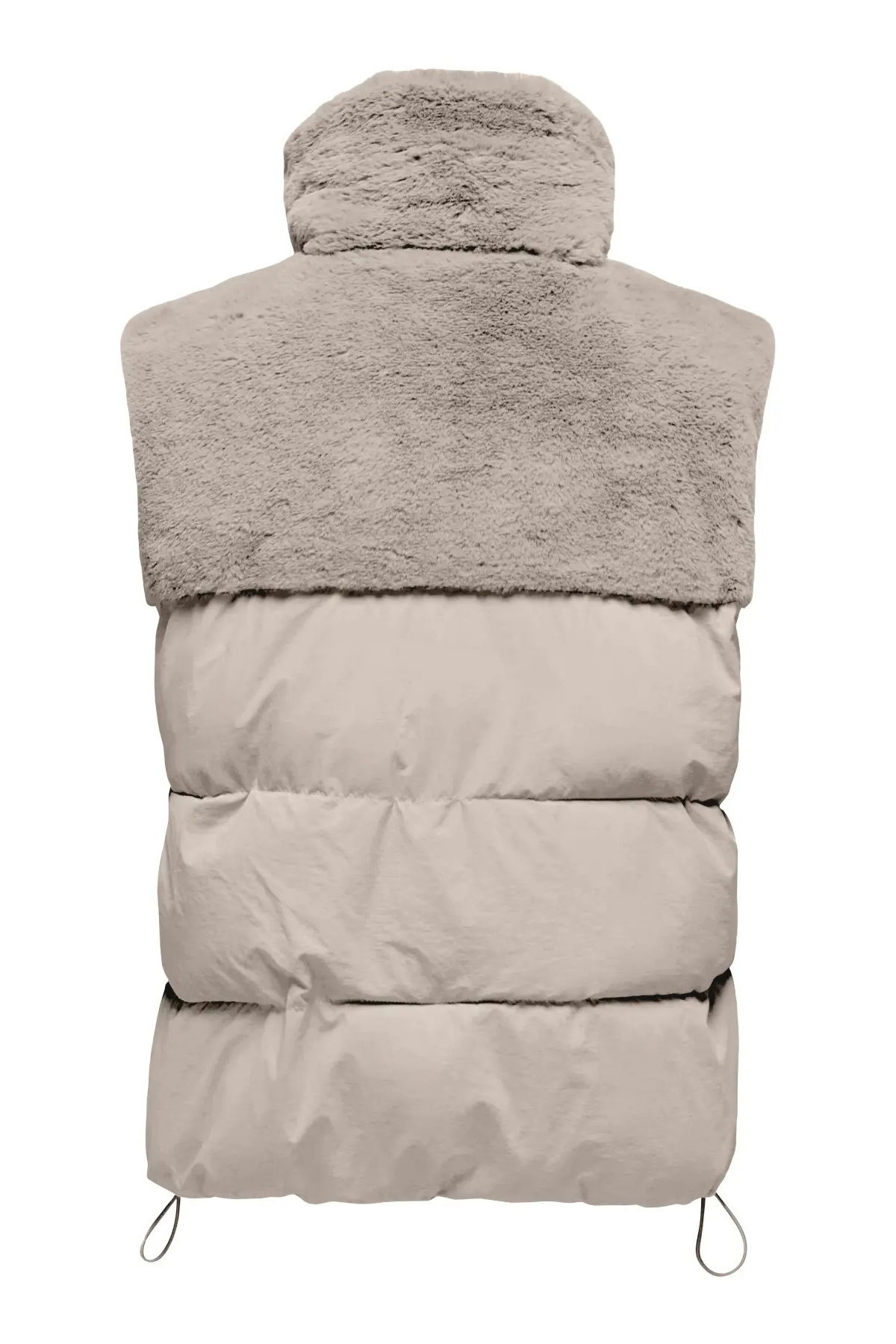 Only Kadın Onlwanja Dik Yaka Peluş Detaylı Yelek 15322053 Krem - 2