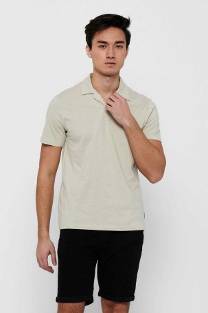 Only & Sons Erkek Onsabraham Polo Yaka T-Shirt 22019294 Taş - 1