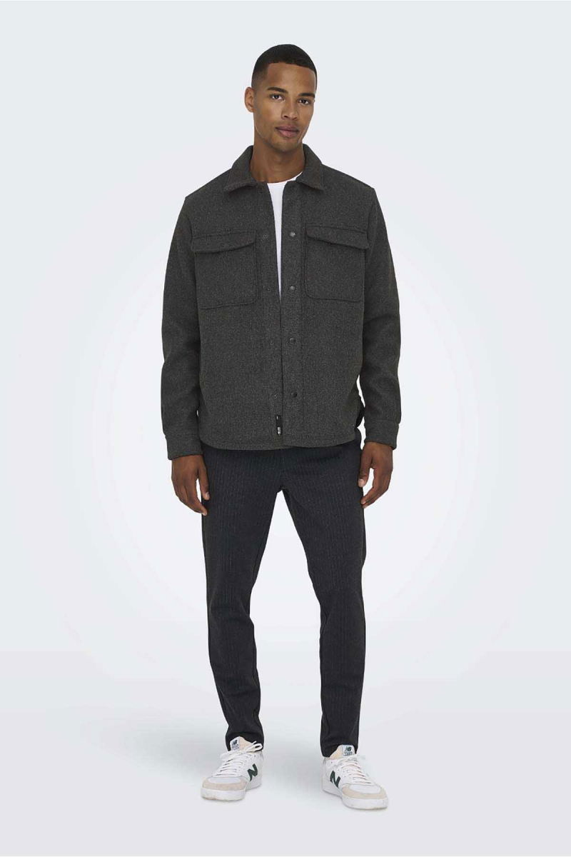 Only & Sons Erkek Onsash Regular Fit Çift Cep Gömlek 22023564 Siyah - 2