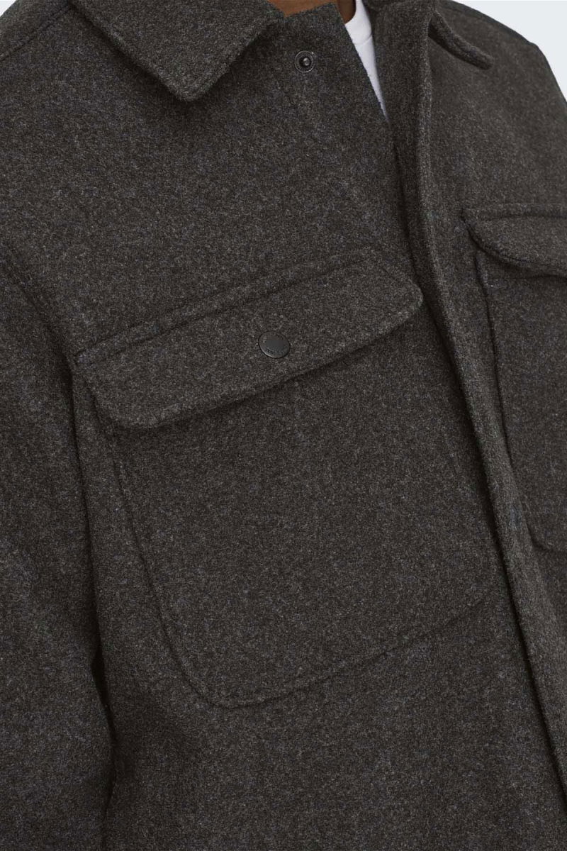 Only & Sons Erkek Onsash Regular Fit Çift Cep Gömlek 22023564 Siyah - 4