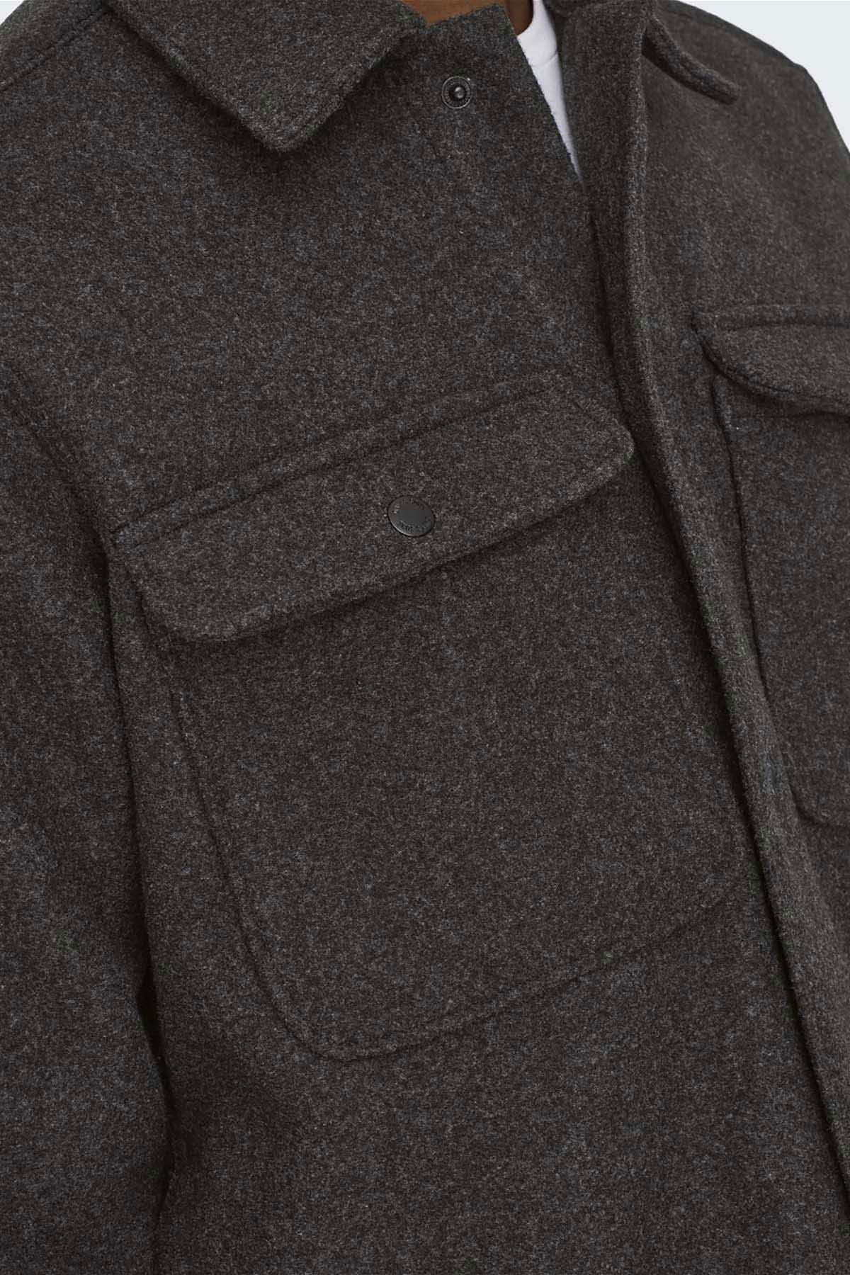 Only & Sons Erkek Onsash Regular Fit Çift Cep Gömlek 22023564 Siyah - 4