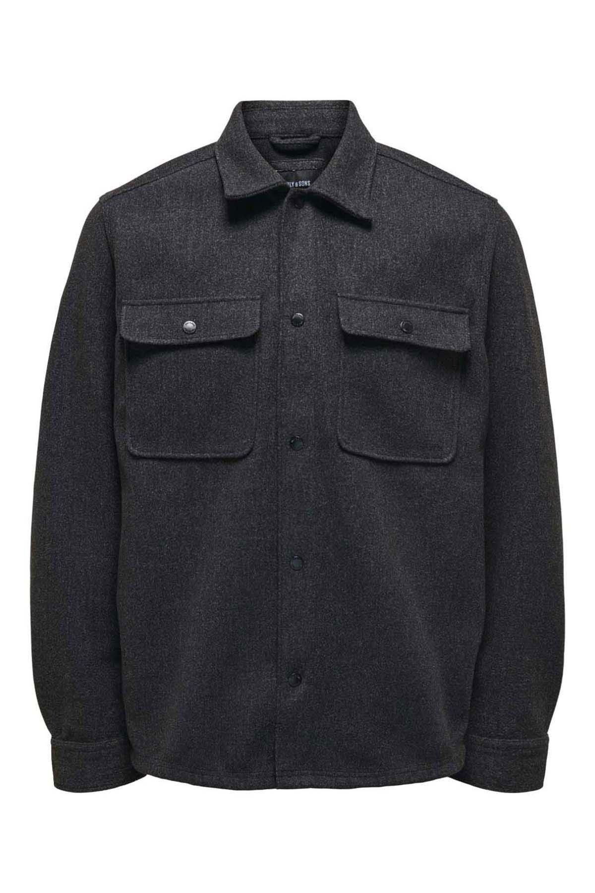 Only & Sons Erkek Onsash Regular Fit Çift Cep Gömlek 22023564 Siyah - 6