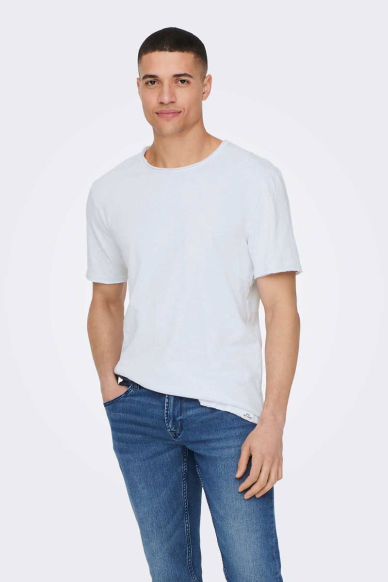 Only & Sons Erkek Onsbenne Bisiklet Yaka T-Shirt 22017822 Açık Mavi 