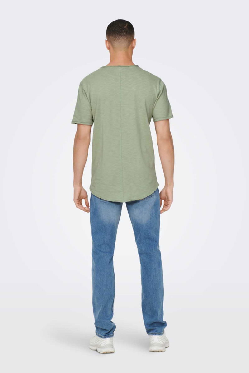 Only & Sons Erkek Onsbenne Bisiklet Yaka T-Shirt 22017822 Yeşil - 5