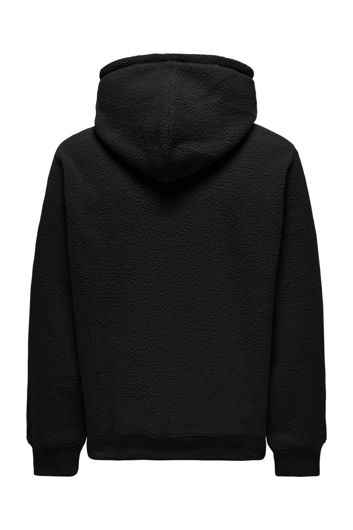 Only & Sons Erkek Onsemılıo Kapüşonlu Teddy Kumaş Sweatshirt 22030287 Siyah - 2